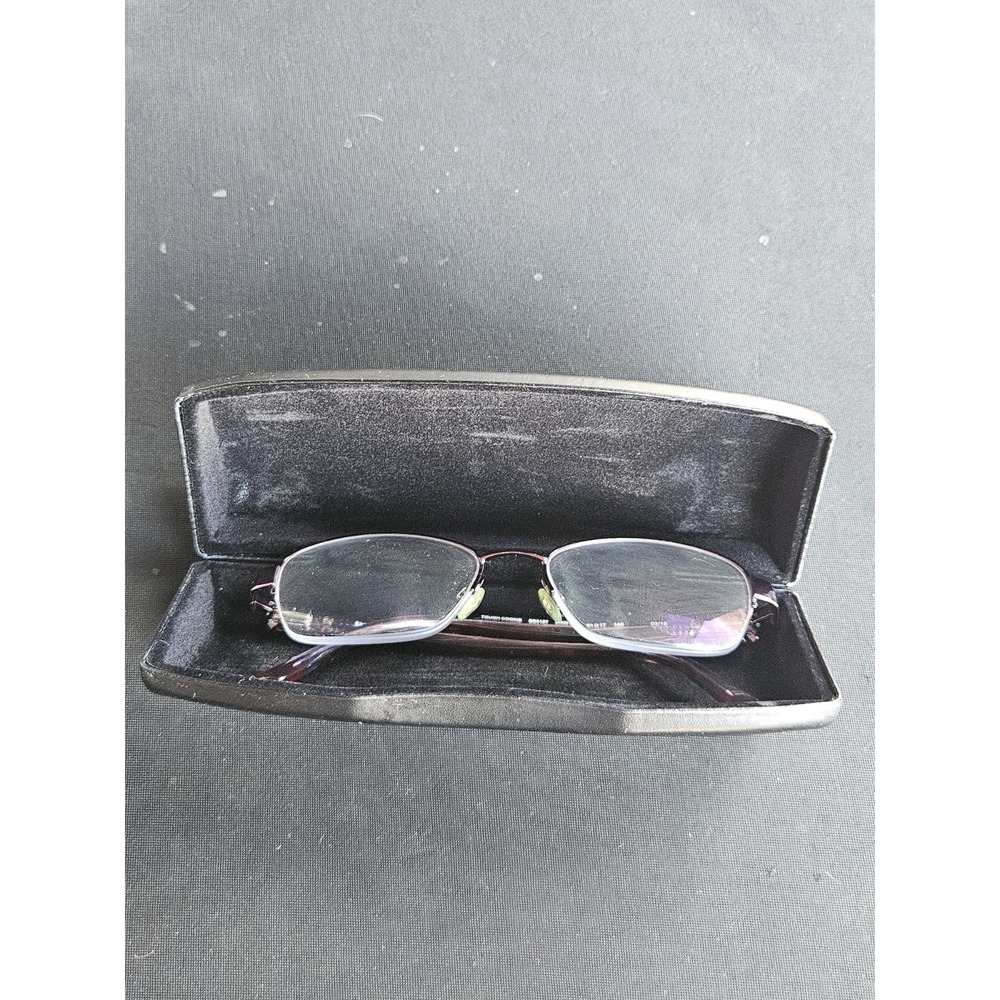Bebe Tough Cookie BB5127 Plum Semi-Rimless Eyeglass Frames 51-17-140 Case - Picture 7 of 7